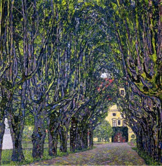 Tree Lined Road Leading To The Manor House At Kammer, Upper Austria, 1912 - Gustav Klimt Painting - Click Image to Close